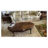 Bassett Oval paw foot coffee table & pair double d