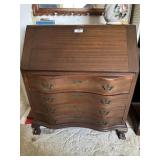 Drop front four drawer secretary with paw feet *so