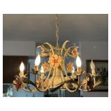 MCM cast metal floral chandelier