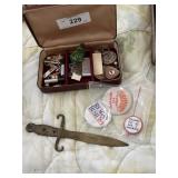 Gentlemen's box - tie clip, lapel pins, wooden nic