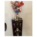 Shelf contents -  brass figures, Christmas dï¿½cor,