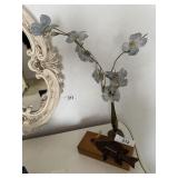 Copper cased jewelry box with trinkets & NY advert