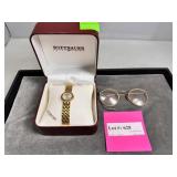 Wittnauer wrist watch & gold rimmed 1800s eye