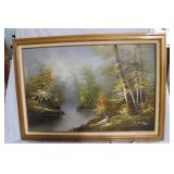Misty creek framed acrylic on canvas 29.5" x 41.5"