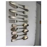 11pcs coin silver flatware - 396gtw