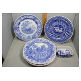 Blue & White Transfer ware plates - Wedgewood AR s