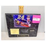 Jeff Gordon racing tire on plaque