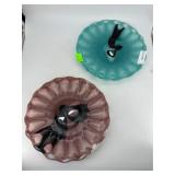 Two Art glass 10" chargers