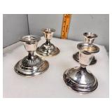 Two pairs weighted sterling candlesticks - Towle
