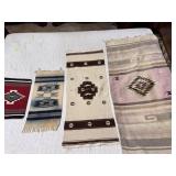 Native American three rugs & pillow cover