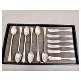 Sterling butter knives, & sterling teaspoons  -