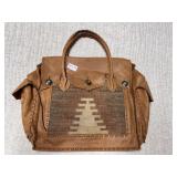 Leather Native American travel carry all bag