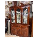 Contemporary glass front lighted china cabinet