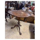 Tri-leg candlestick table with paw feet 28" x 29"