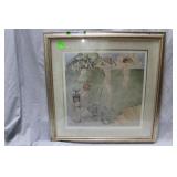 Framed signed print of nude golfers - 417/800