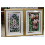 Two floral prints by Mary Dawn Roberts  signed & n