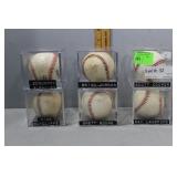 Six Autographed Baseballs in Lucite cases incl Edg