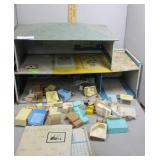 Tin doll house with furnishings