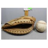 Hutch BL-550 Leather Baseball Glove & Baseball