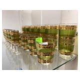 1960s Culver Starlyte green & gold highballs,