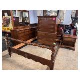 Four pc Cherry bedroom suite - low dresser wirth