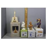 Four Goebel figures - 1988 Bell, Pretzel Girl, Tea