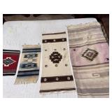 Native American three rugs & pillow cover