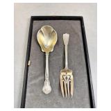 Sterling serving spoon & fork - 164gtw
