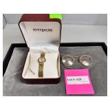 Wittnauer wrist watch & gold rimmed 1800s eye