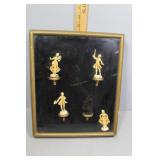 Shadow box with resin miniature bottle stoppers *