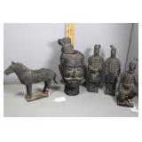 Chinese Terracotta Warrior-Style Figurines and war