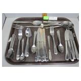 Stainless flatware service for 8