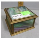 Stained glass lidded trinket box