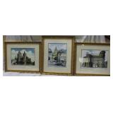 Three German framed prints