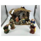 Porcelain Nativity Set with manager