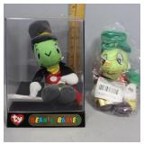 Two Jiminy Cricket Beanie Babies
