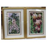 Two floral prints by Mary Dawn Roberts  signed & n