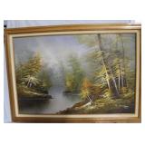 Misty creek framed acrylic on canvas 29.5" x 41.5"