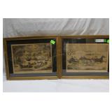 Two Currier & Ives complimentary prints "Central P
