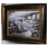 Contemporary Mediterranean framed acrylic on canva