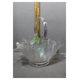 Iridescent Ruffle top Basket with handle