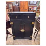 Contempoary Leaf motif black painted double