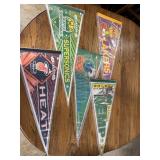 Five NBA pennants - LA Lakers, Shawn Kemp, Dallas