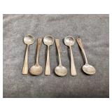 Six sterling salt spoons - 19gtw