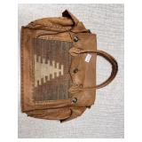 Leather Native American travel carry all bag