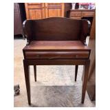 Petite single drawer side table with spindle legs,