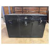 Black painted trunk with fabric insert tray