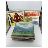 Christmas & Musical records in crate