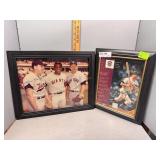 Two autographed framed pictures - Mickey Mantle &