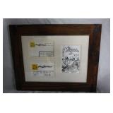Brad Anderson Marmaduke framed drawing - signed 14